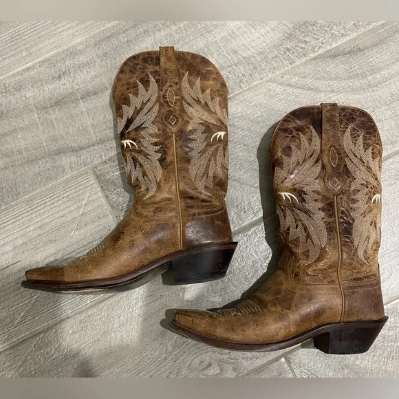 Old West Brown Cowboy Boots - Picture 4 of 5